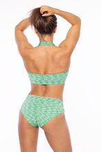 Bikini, Green Space-Dye, (banded, scrunch-back, cheeky)