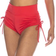 Booty Shorts, Red (high-waist, side tie)
