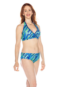 Bikini, Turquoise (banded, scrunch-back, cheeky)