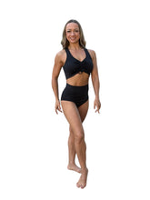 Bra Top, Black/leopard (drawstring tank-style)