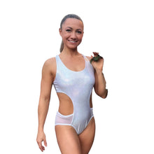 Leotard, silver/white twinkle