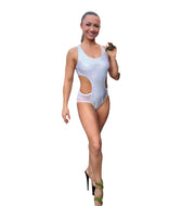 Leotard, silver/white twinkle