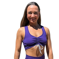 Bra Top, Purple/silver spaghetti (drawstring tank-style)
