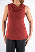 Top, Red Pepper and/or Blue-Gray Haze (sleeveless cowl-neck, A-shape)