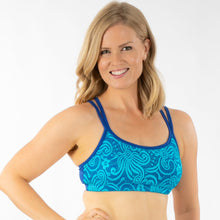 Bra Top, Turquoise lace/Blueberry (strappy)