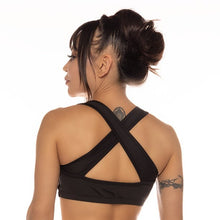 Bra Top, Black (tank-style with mesh lining, cross back straps)