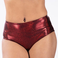 Bottoms, Ruby Red Twinkle (mid-waist, high-leg, scrunch-back)